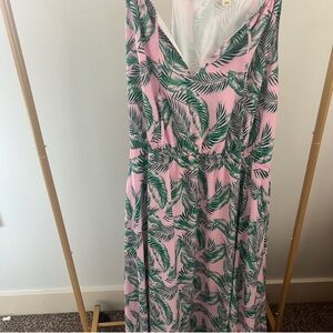 Pink and Green Tea Length Women's Dress from Macy’s size 3XL